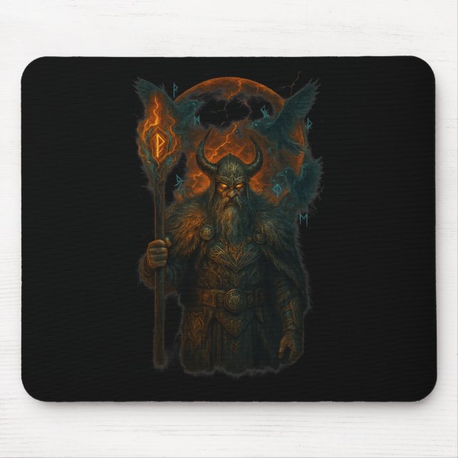 Raven Viking Halloween Design Design Norse Sorcere Musmatta (Framsidan)