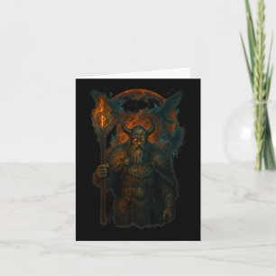 Raven Viking Halloween-design Nordisk trollkarl Må Kort
