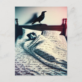 Raven Watches Over man Asov Vykort