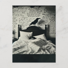 Raven Watches over Poe Asov Vykort