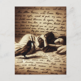 Raven Watches over Woman Asov Vykort