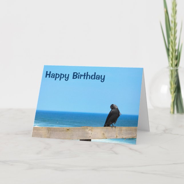 Raven Watching Grattis på födelsedagen Card Kort (Framsida)