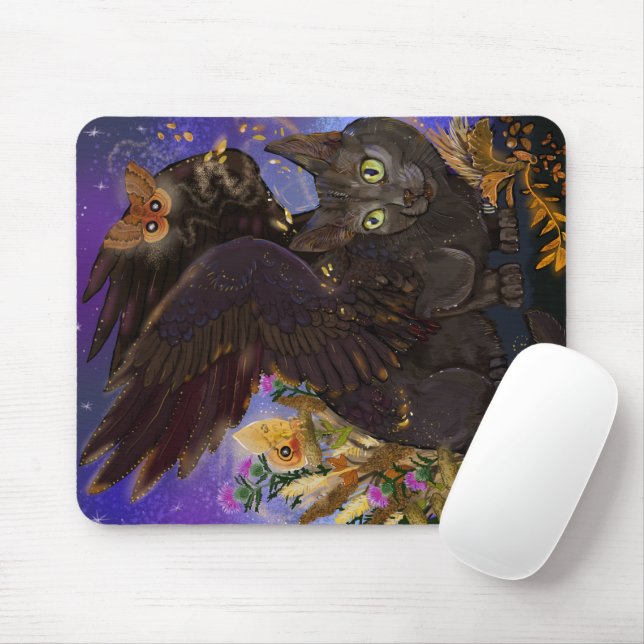 Raven Winged Autumn Magic Cat Musmatta (Med mus)