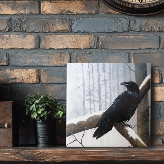 Raven Winter Messenger Kakelplatta (Skapare uppladdad)