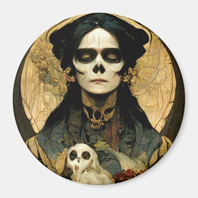 Raven Witch 2 Fantasy Horror Goth Gothic Magnet (Framsidan)