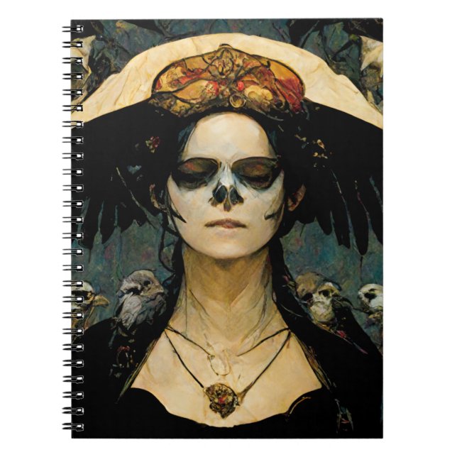 Raven Witch 4 Fantasy Horror Goth Gothic Anteckningsbok (Framsidan)