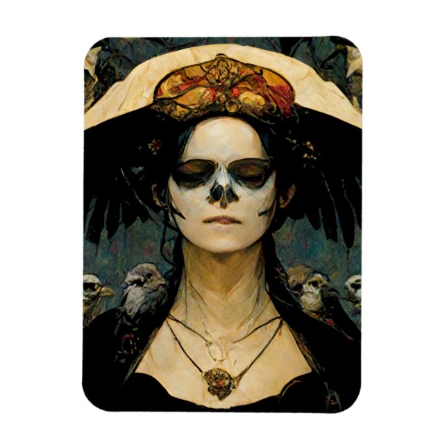 Raven Witch 4 Fantasy Horror Goth Gothic Magnet (Vertikal)