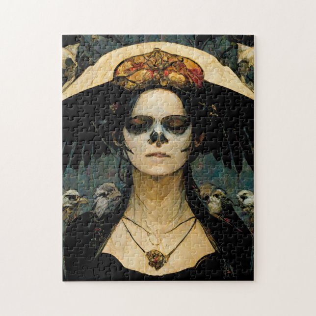 Raven Witch 4 Fantasy Horror Goth Gothic Pussel (Vertikal)