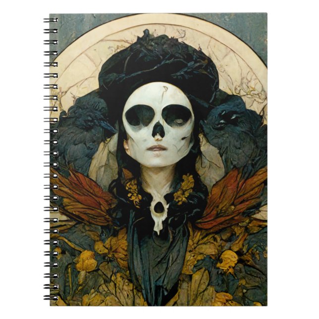 Raven Witch Fantasy Horror Goth Gothic Anteckningsbok (Framsidan)