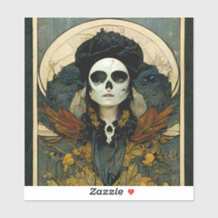 Raven Witch Fantasy Horror Goth Gothic Klistermärken