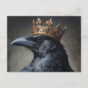 Raven With a Krona Vykort