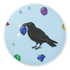 Raven with jewel door pull knopp