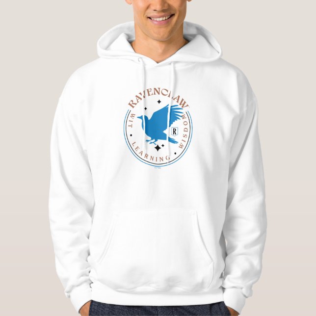 RAVENCLAW™ Blå Örn Hus Stolthet Badge Hoodie (Framsida)