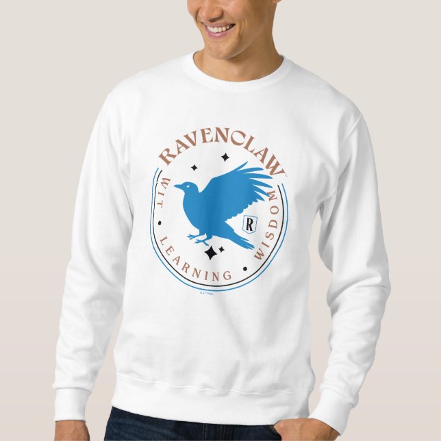 RAVENCLAW™ Blå Örn Hus Stolthet Badge Lång Ärmad Tröja (Framsida)