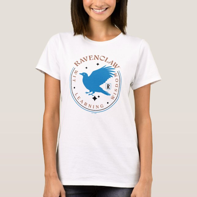 RAVENCLAW™ Blå Örn Hus Stolthet Badge T Shirt (Framsida)