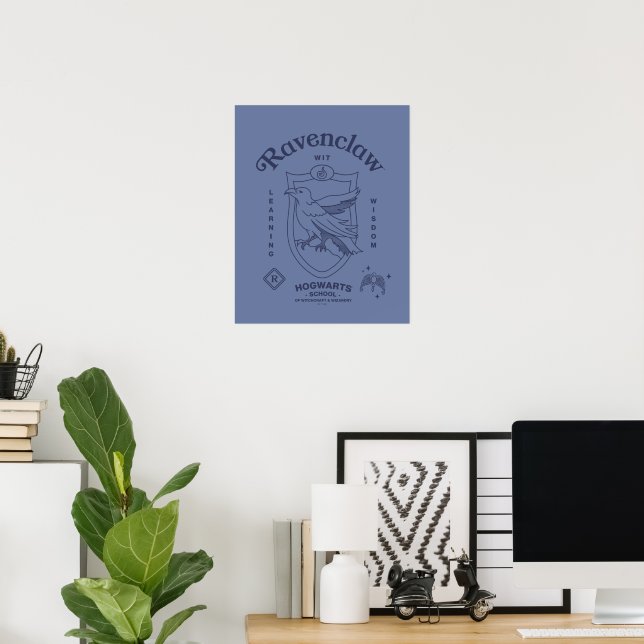RAVENCLAW™ Wit Learning Wisdom Crest Poster (Hemmakontoret)