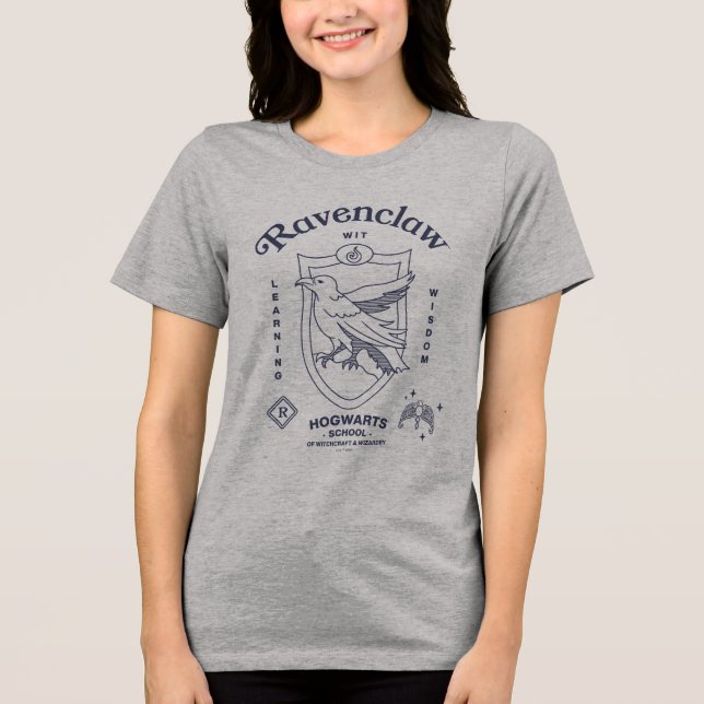 RAVENCLAW™ Wit Learning Wisdom Crest T Shirt (Framsida)