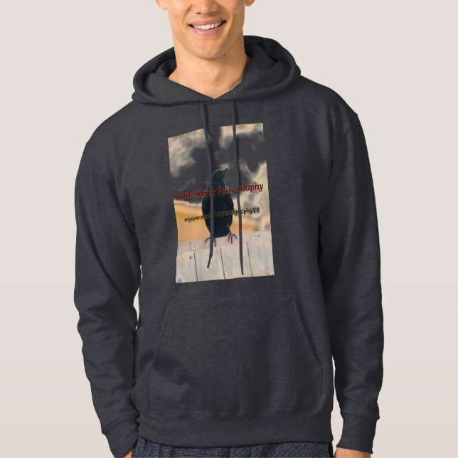 Ravendark fotografiHoodie Sweatshirt Med Luva (Framsida)