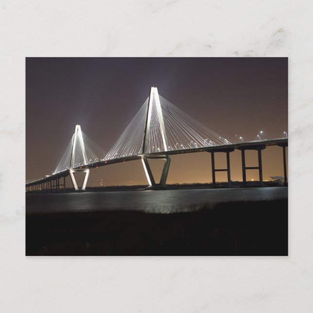 Ravenel Bridge på natten Vykort (Framsida)