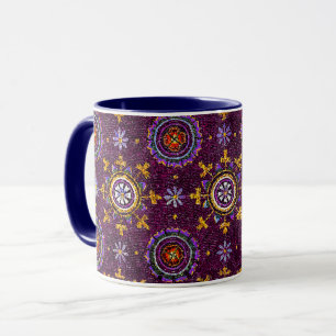 RAVENNA BYZANTINE MOSAICS,STAR,LILA STARRY NIGHT MUGG