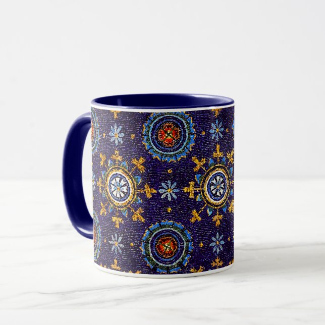 RAVENNA BYZANTINE MOSAICS,STARS,BLUE STARRY NIGHT MUGG (Framsida vänster)