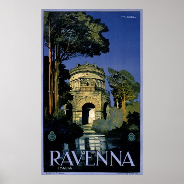 Ravenna Italia Vintage resor Poster återställd (Framsidan)