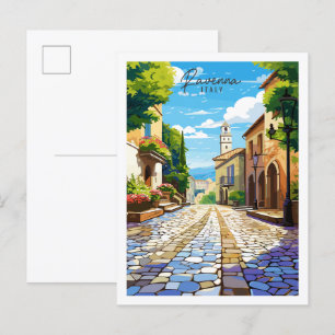 Ravenna Italien vintage resor illustration Vykort