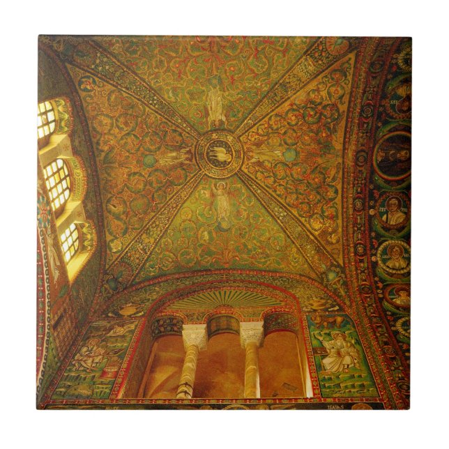 Ravenna mosaik, italien kakelplatta (Framsidan)