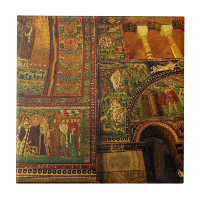 Ravenna mosaik, italien kakelplatta (Framsidan)