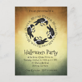 Ravens Aldrig mer Halloween fest Inbjudan Vykort