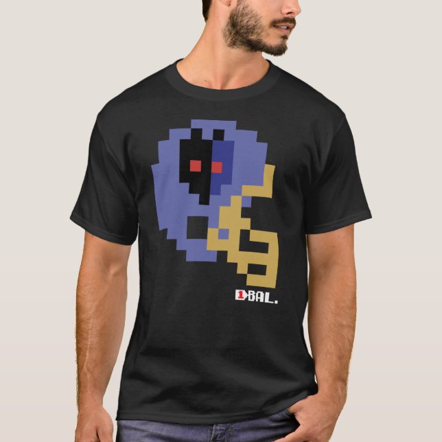 Ravens Alternate Tecmo Bowl Helmet T-Shirt (Framsida)