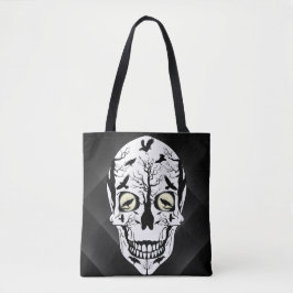 Ravens and Skull Bag - Black Ravens Fantasy Skull Tygkasse