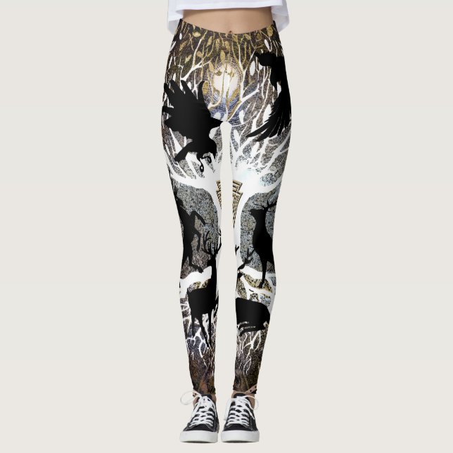 Ravens av Odin damasker Leggings (Framsida)