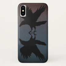 Ravens Birds Night Starry Himmel Grunge