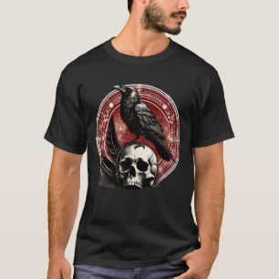 Ravens Black Kråka och Skull Witchcraft Occult T Shirt