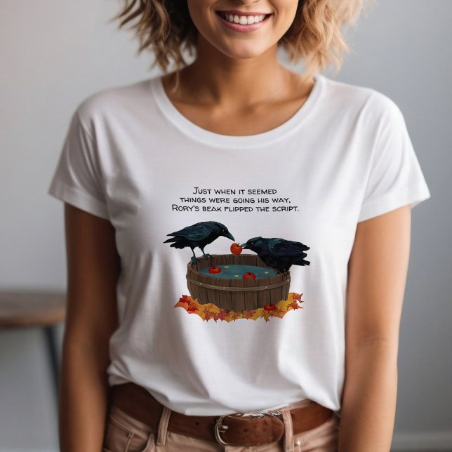 Ravens Bobbing for Apples Roligt Fall Harvest Meme T Shirt (Funny Ravens bobbing for apples on a Fall harvest t-shirt)