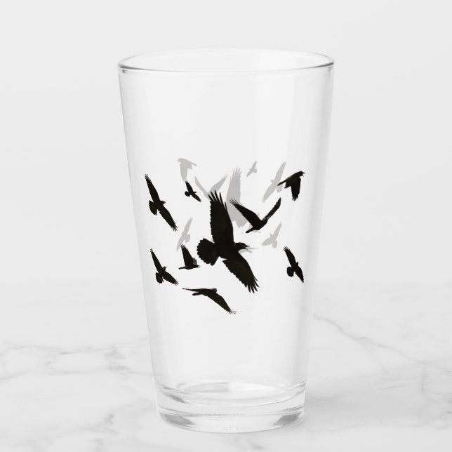 Ravens Drinking eller Beer Glass Glaskopp (Framsida)