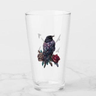 Ravens Drinking or Beer Glass Glaskopp