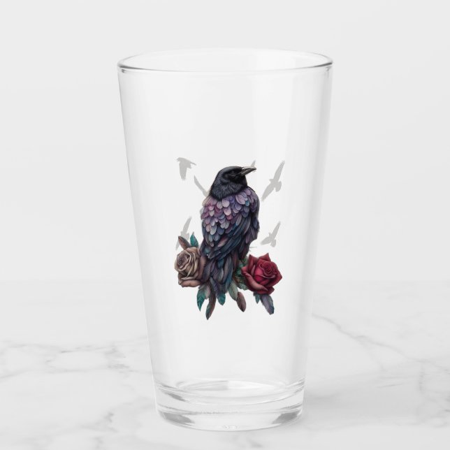 Ravens Drinking or Beer Glass Glaskopp (Framsida)