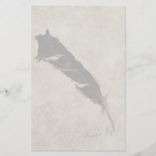 Raven's Feather Bird-älskare Kråka design Brevpapper
