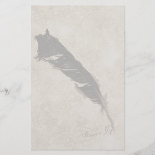 Raven's Feather Bird-älskare Kråka design Brevpapper (Framsida)