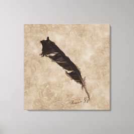 Raven's Feather Bird-älskare Kråka design Canvastryck