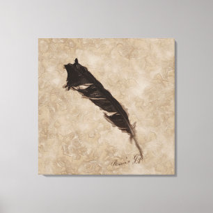 Raven's Feather Bird-älskare Kråka design Canvastryck