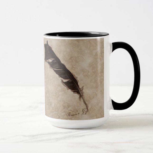 Raven's Feather Bird-älskare Kråka design Mugg (Höger)