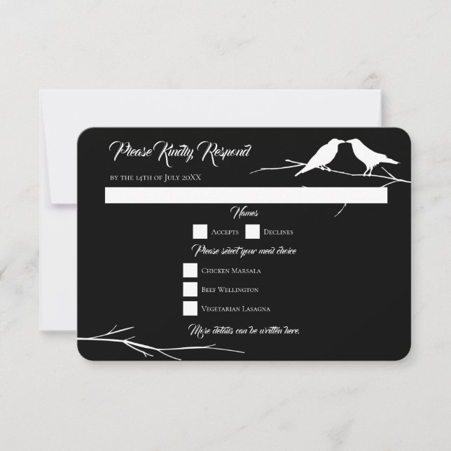 Ravens Gothic Bröllop Inbjudningar (Framsida)