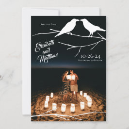 Ravens Gothic Bröllop spara datum Inbjudningar