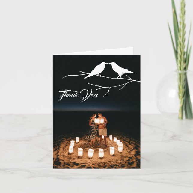 Ravens Gothic Bröllop Tack Kort (Framsida)