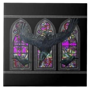 Ravens Gothic Decorative Keepsaké Tile Trivet Kakelplatta