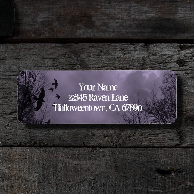 Ravens Haunted Himlar Lila Mist Returadress Etikett (Skapare uppladdad)