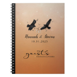 Ravens & Hearts Halloween Bröllop Guestbook Notebo Anteckningsbok